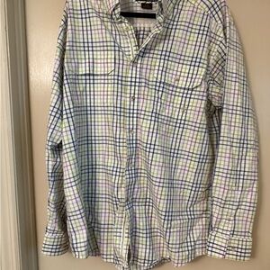 Ariat Men's Blue and Green Checkered Dress Shirt
